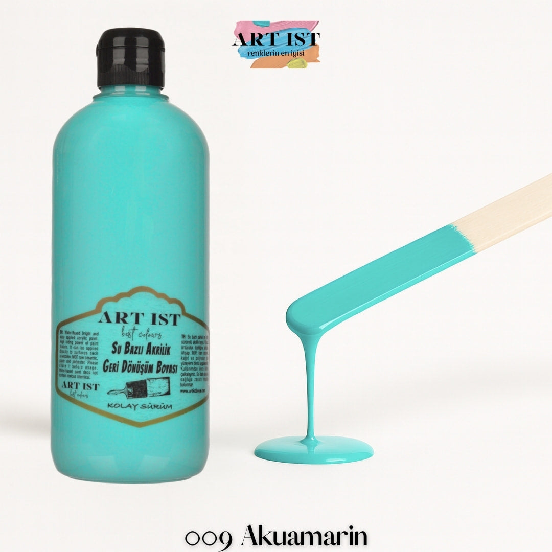 ART IST Geri Donusum Akrilik Boya 500ml – 009 Akuamarin