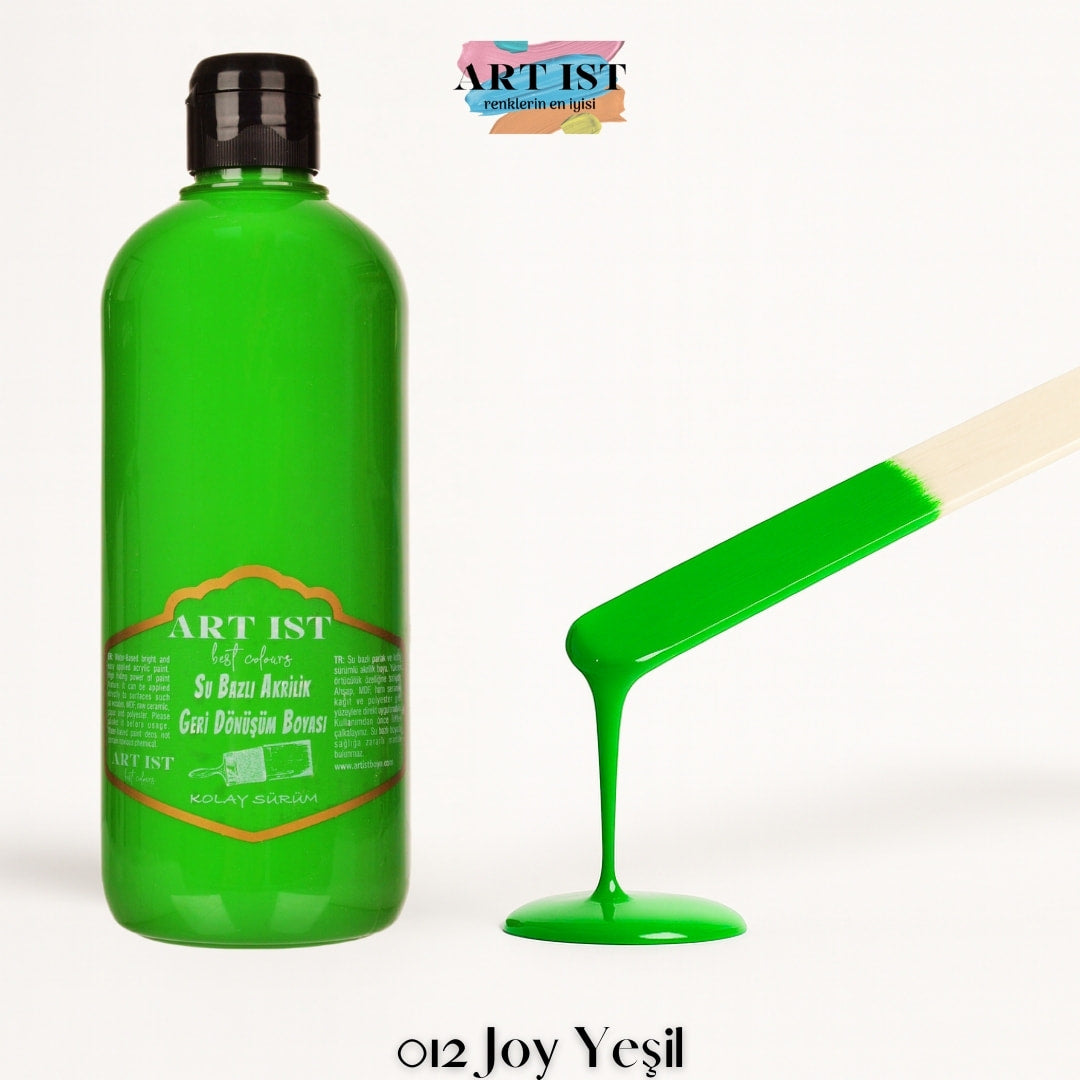 ART IST Geri Donusum Akrilik Boya 500ml – 012 Joy Yesil