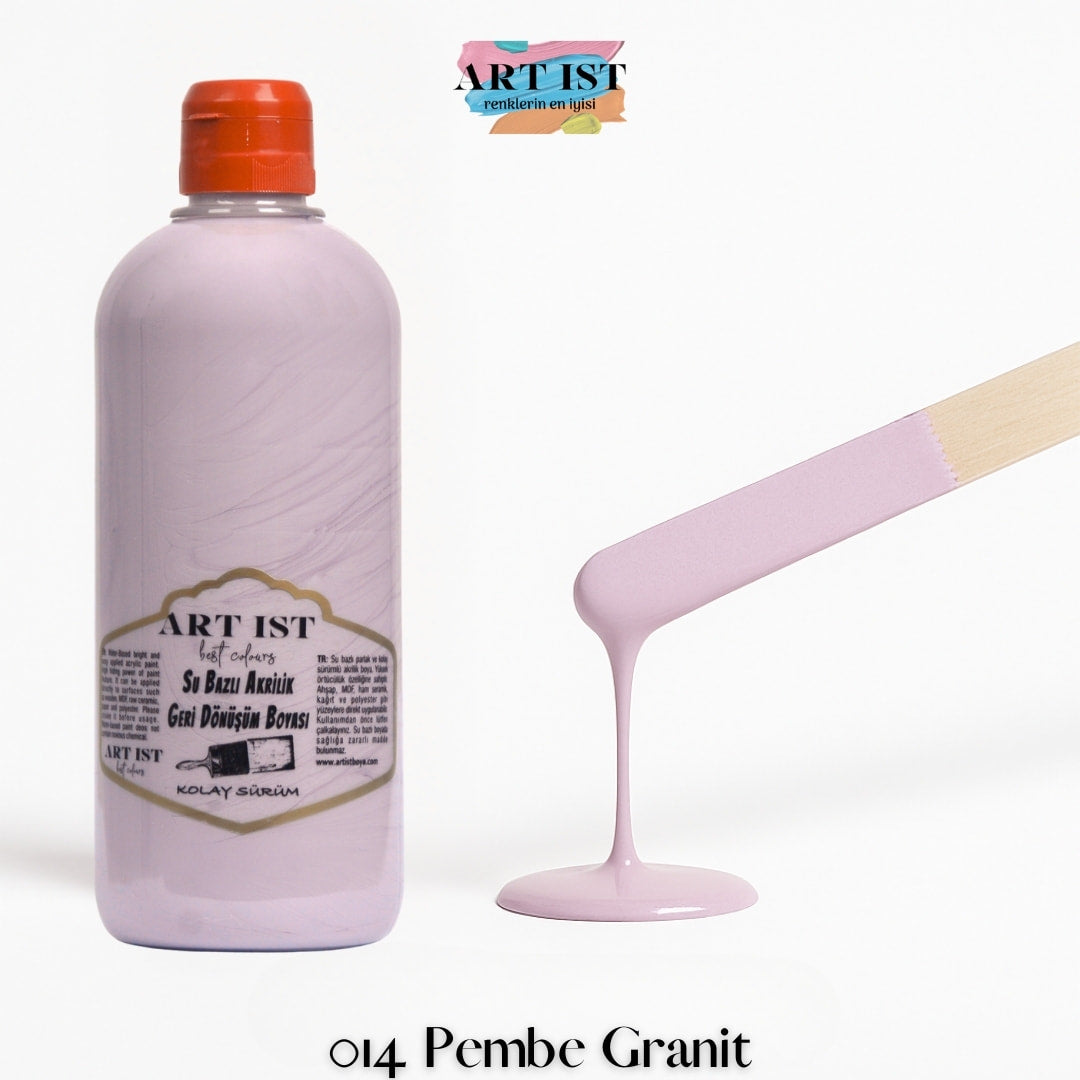 ART IST Geri Donusum Akrilik Boya 500ml – 014 Pembe Granit