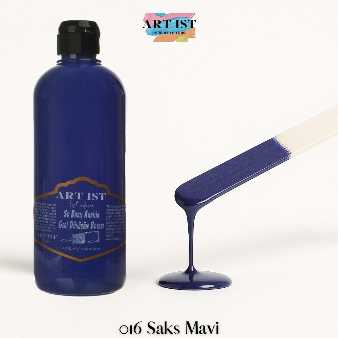 ART IST Geri Donusum Akrilik Boya 500ml – 016 Saks Mavi