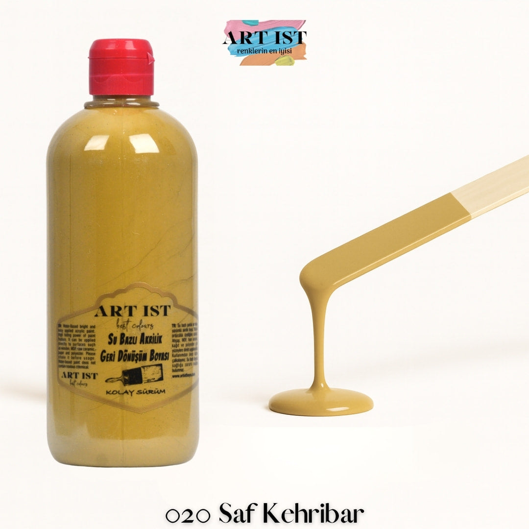 ART IST Geri Donusum Akrilik Boya 500ml – 020 Saf Kehribar