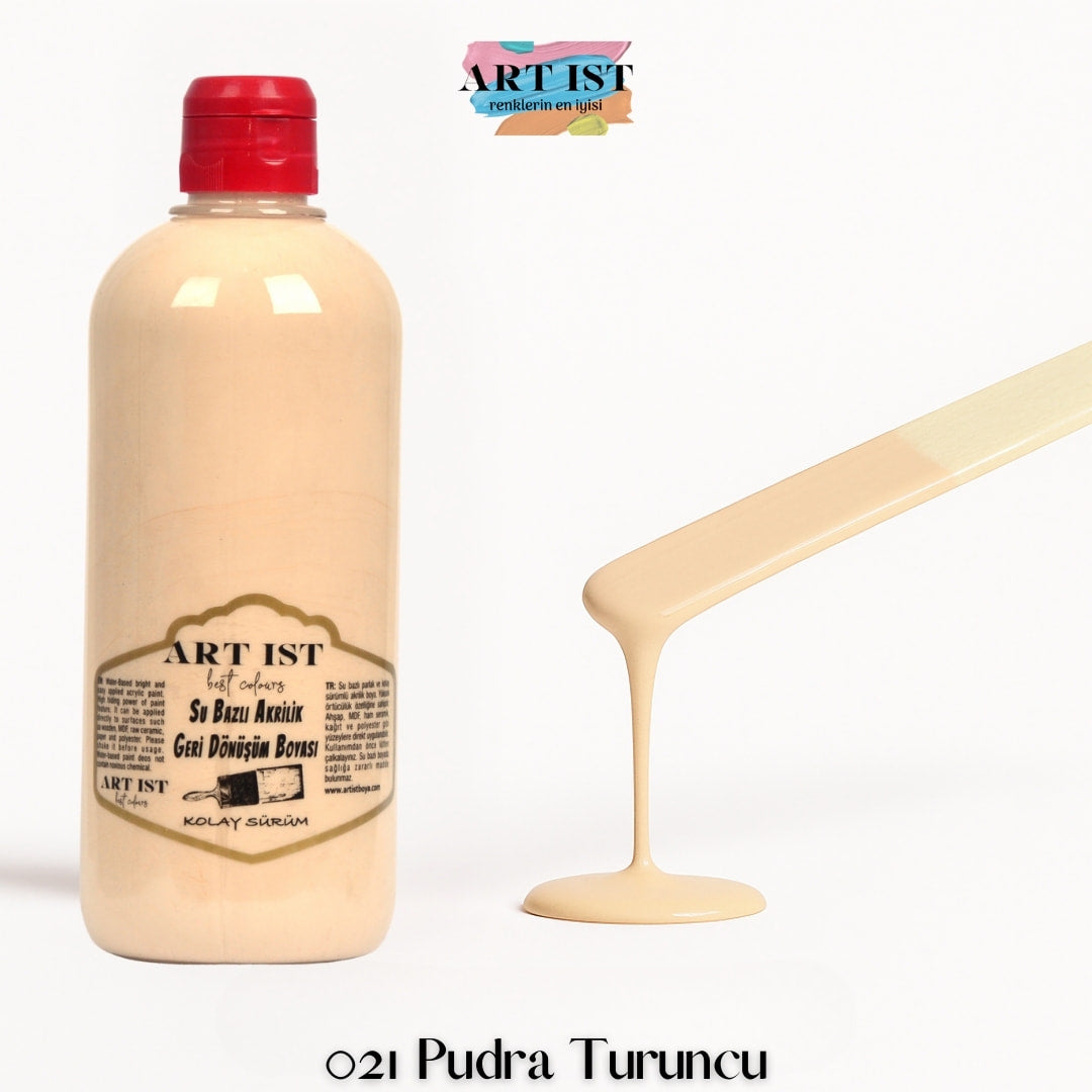 ART IST Geri Donusum Akrilik Boya 500ml – 021 Pudra Turuncu