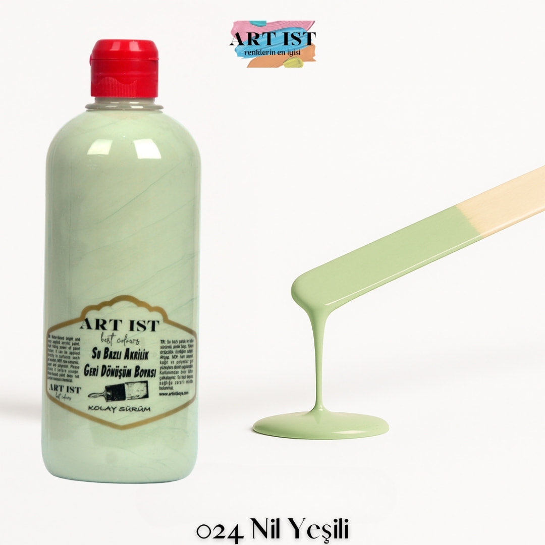 ART IST Geri Donusum Akrilik Boya 500ml – 024 Nil Yesili