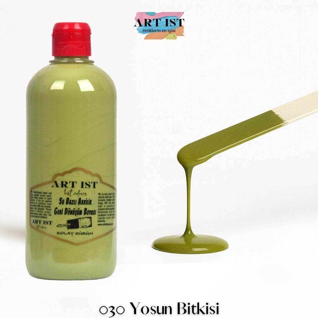 ART IST Geri Donusum Akrilik Boya 500ml – 030 Yosun Bitkisi