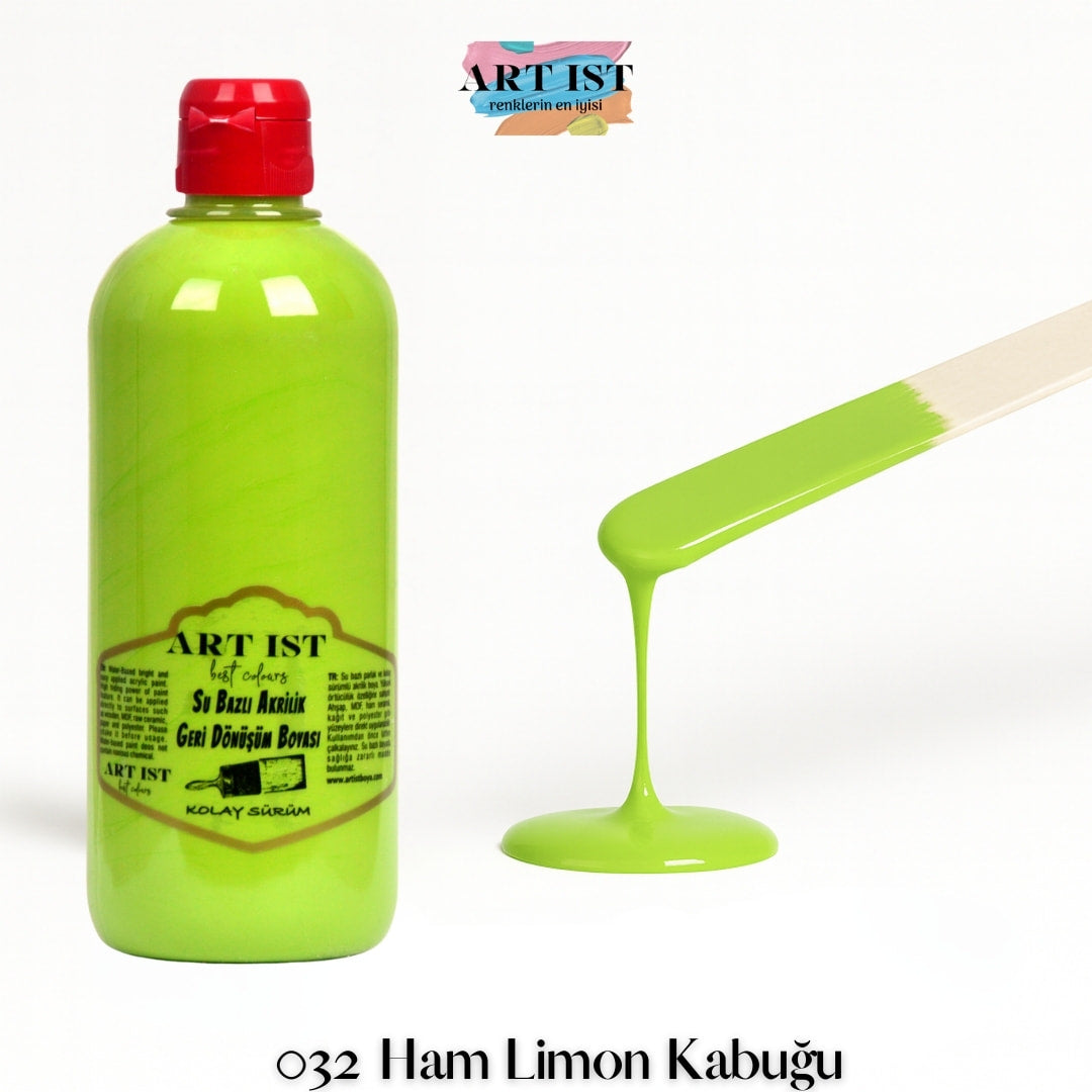 ART IST Geri Donusum Akrilik Boya 500ml – 032 Ham Limon Kabugu