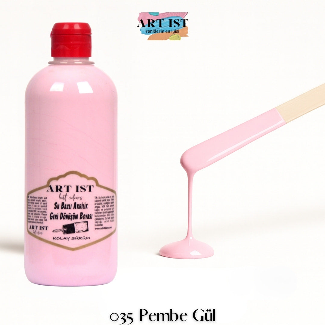 ART IST Geri Donusum Akrilik Boya 500ml – 035 Pembe Gul