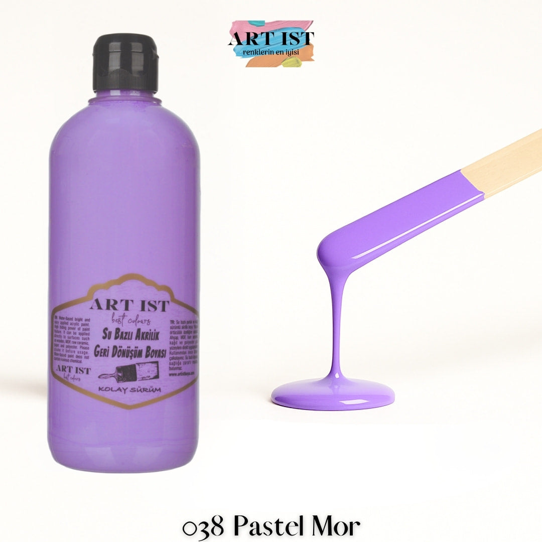 ART IST Geri Donusum Akrilik Boya 500ml – 038 Pastel Mor
