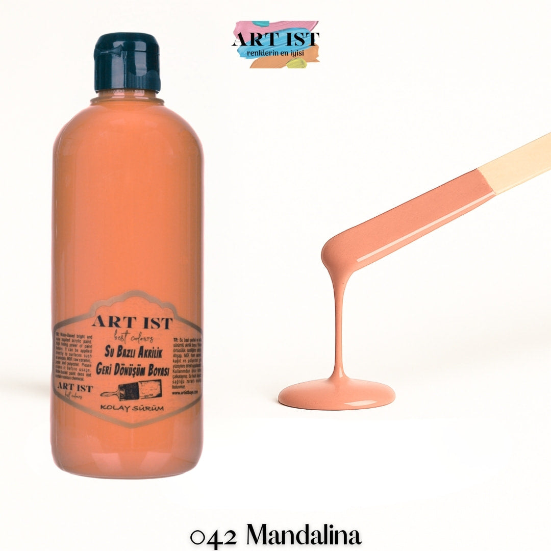 ART IST Geri Donusum Akrilik Boya 500ml – 042 Mandalina