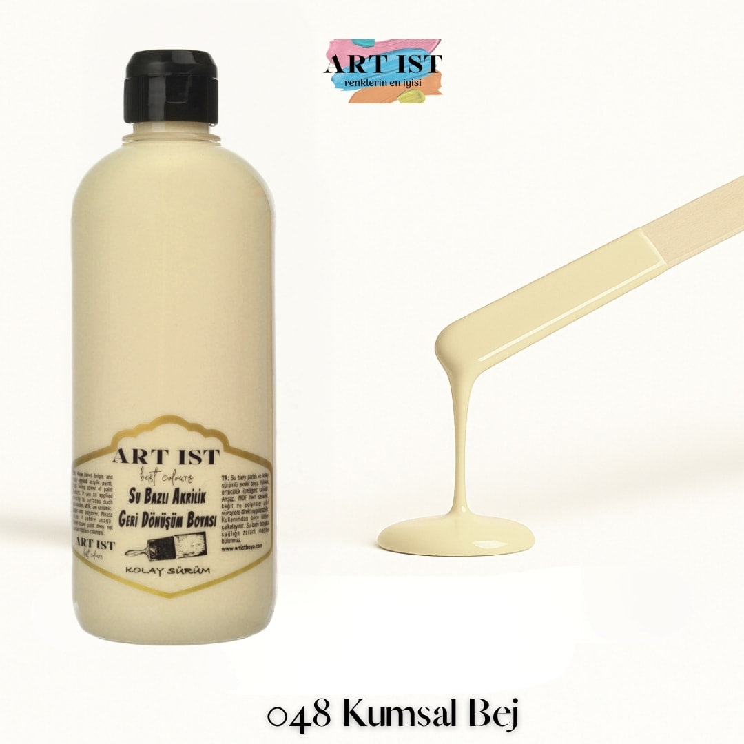 ART IST Geri Donusum Akrilik Boya 500ml – 048 Kumsal Bej