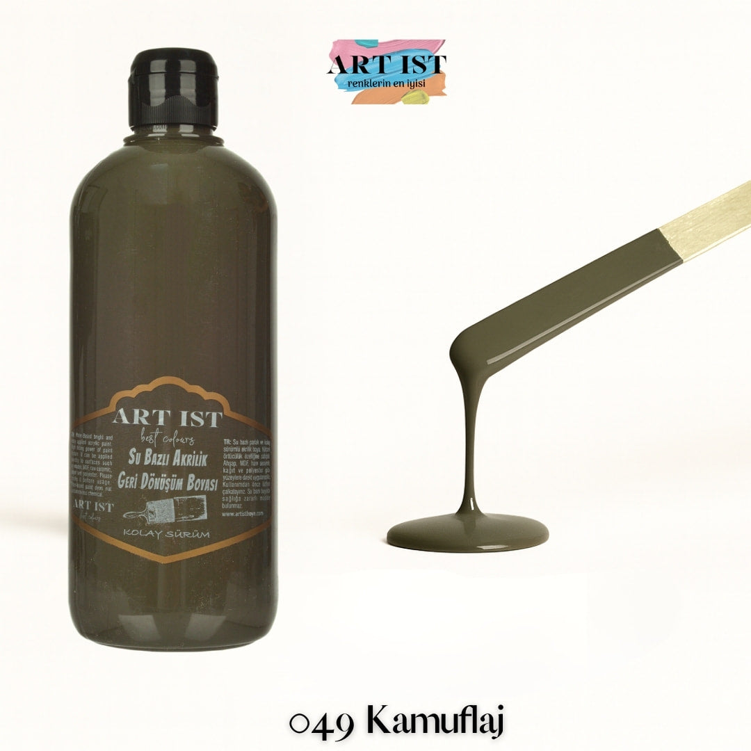 ART IST Geri Donusum Akrilik Boya 500ml – 049 Kamuflaj