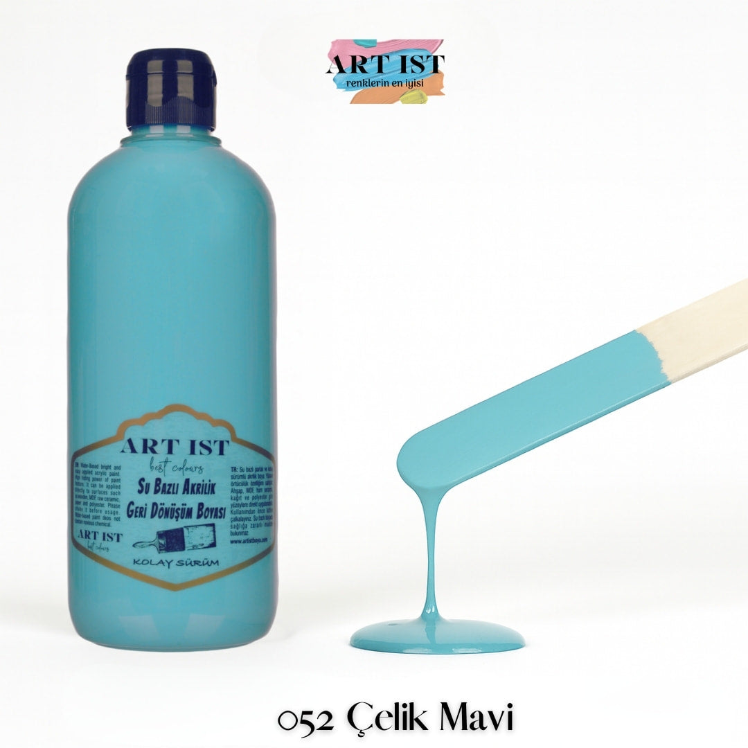 ART IST Geri Donusum Akrilik Boya 500ml – 052 Celik Mavi
