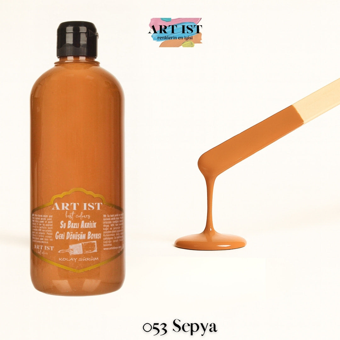 ART IST Geri Donusum Akrilik Boya 500ml – 053 Sepya