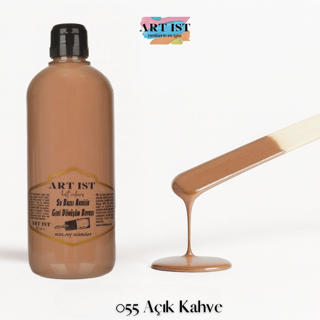 ART IST Geri Donusum Akrilik Boya 500ml – 055 Acik Kahve