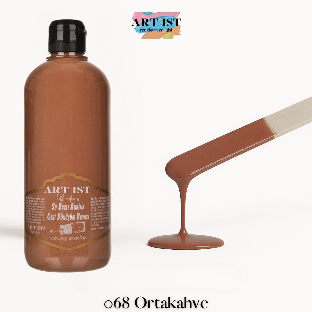 ART IST Geri Donusum Akrilik Boya 500ml – 068 Ortakahve