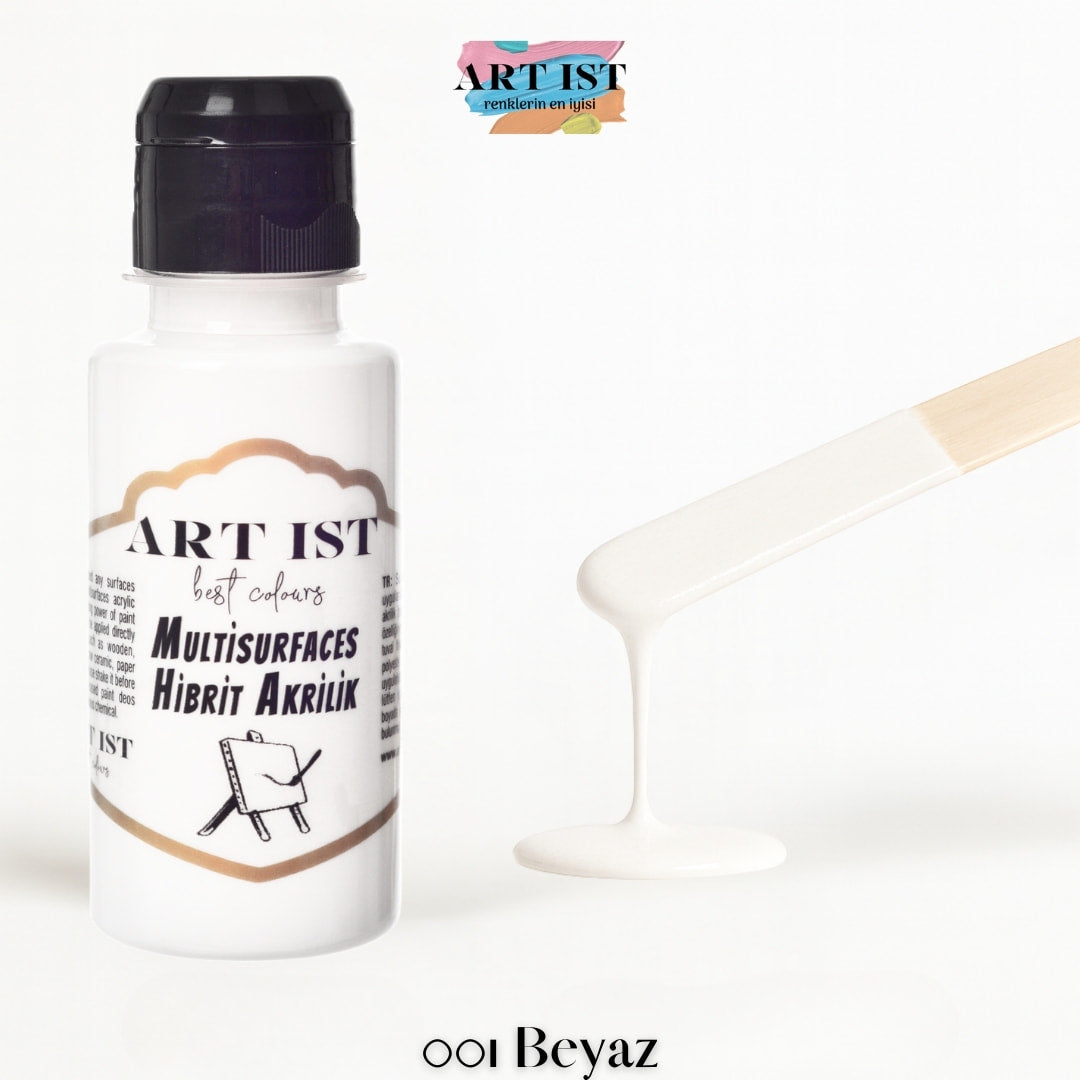ART IST Multisurfaces Hibrit Akrilik Boya 100ml – 001 Beyaz
