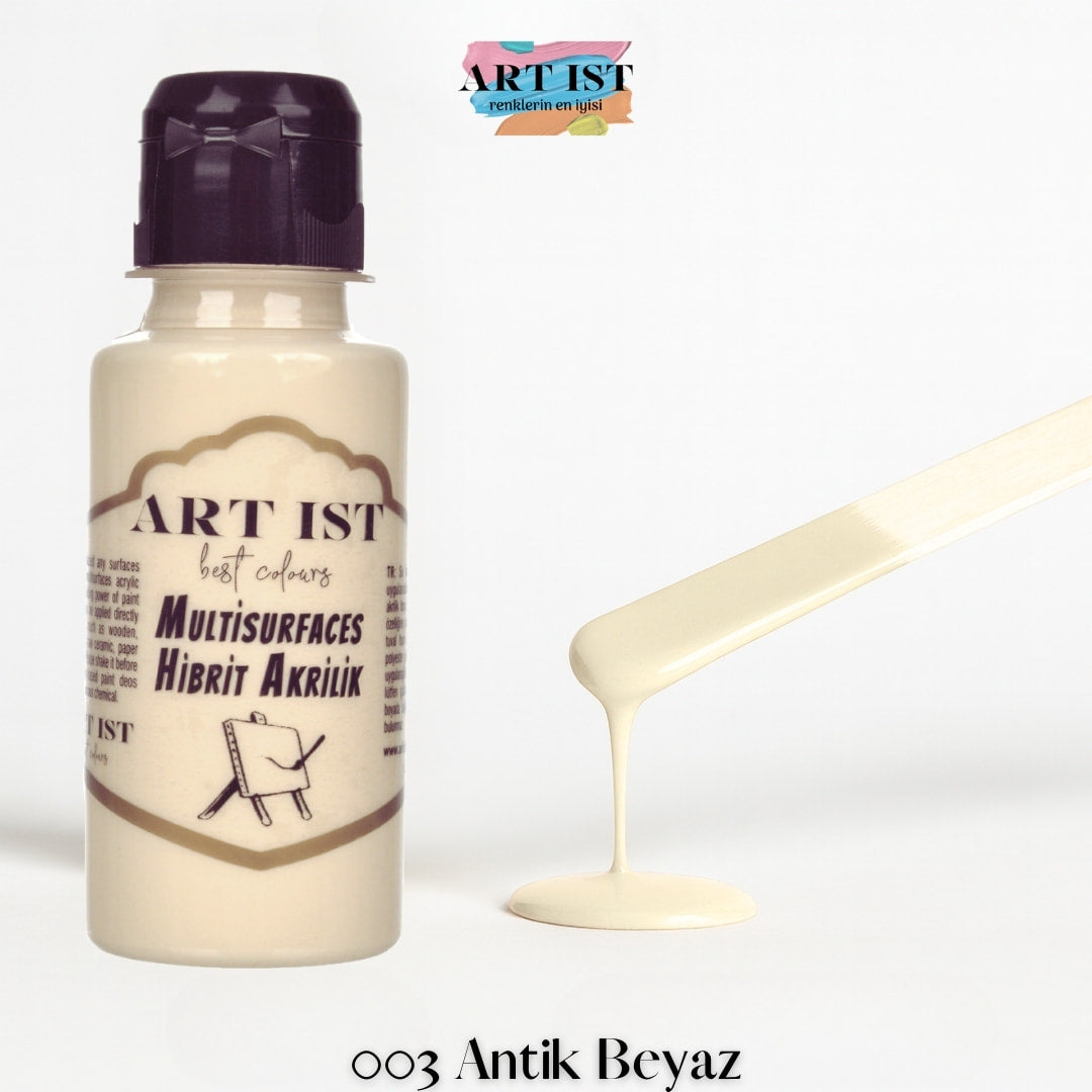 ART IST Multisurfaces Hibrit Akrilik Boya 100ml – 003 Antik Beyaz