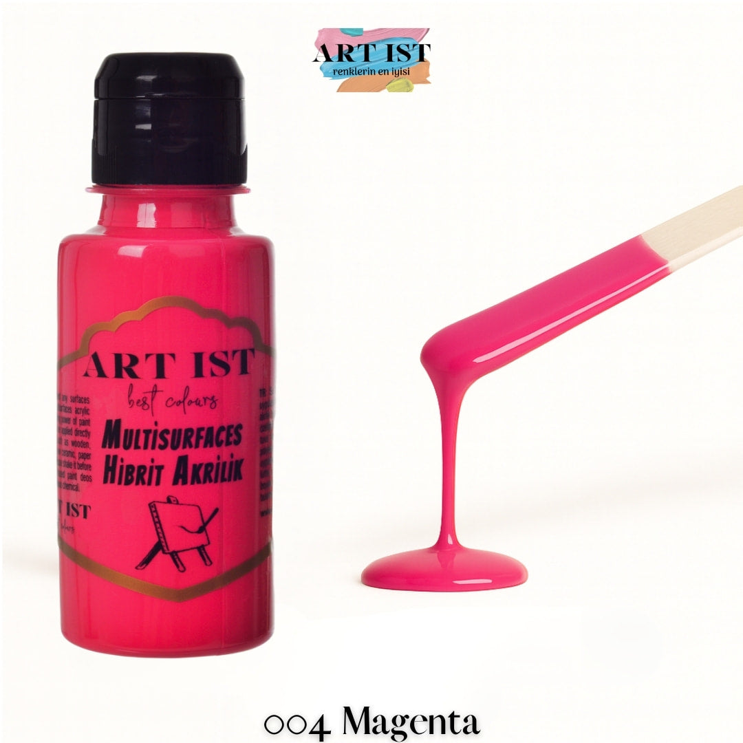 ART IST Multisurfaces Hibrit Akrilik Boya 100ml – 004 Magenta