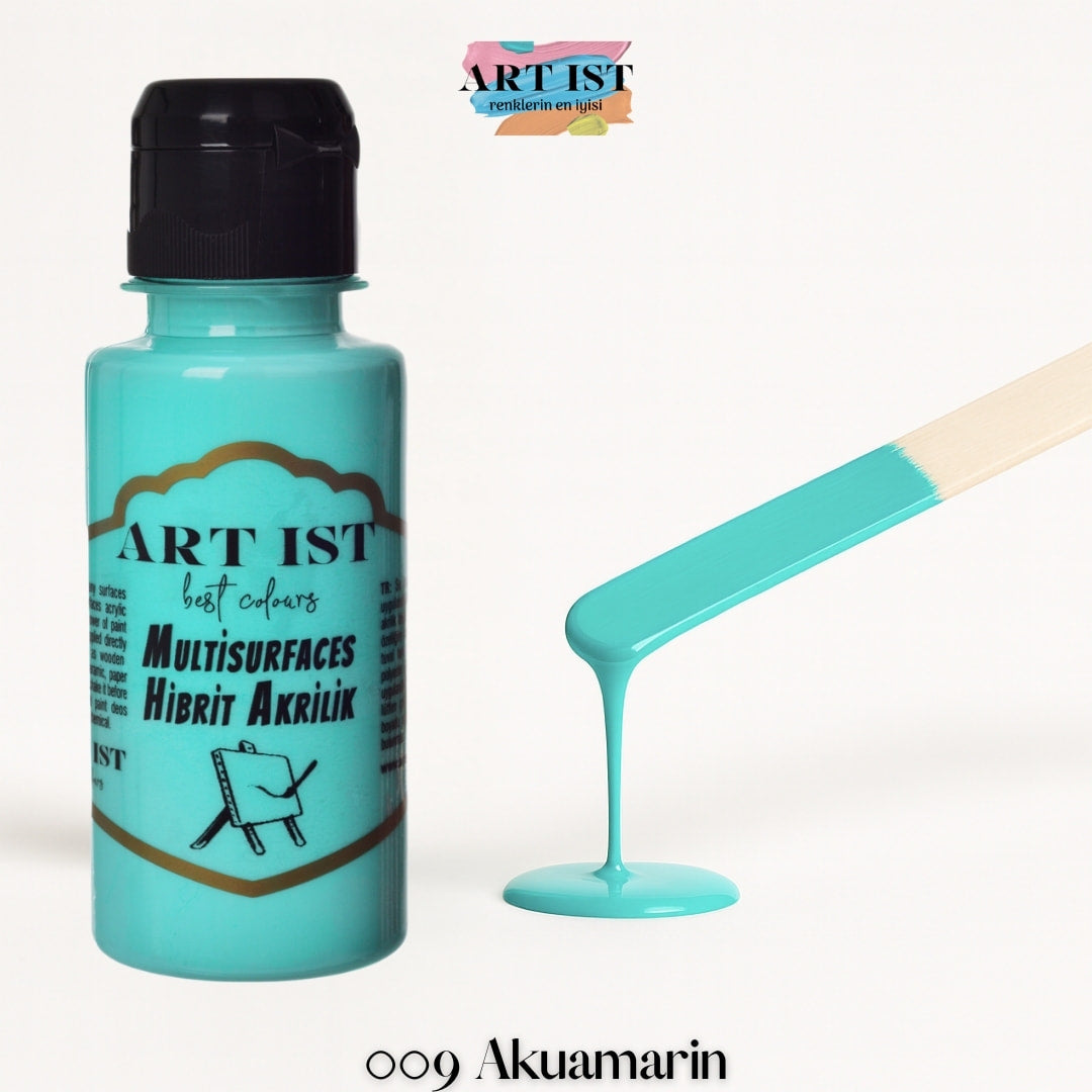 ART IST Multisurfaces Hibrit Akrilik Boya 100ml – 009 Akuamarin