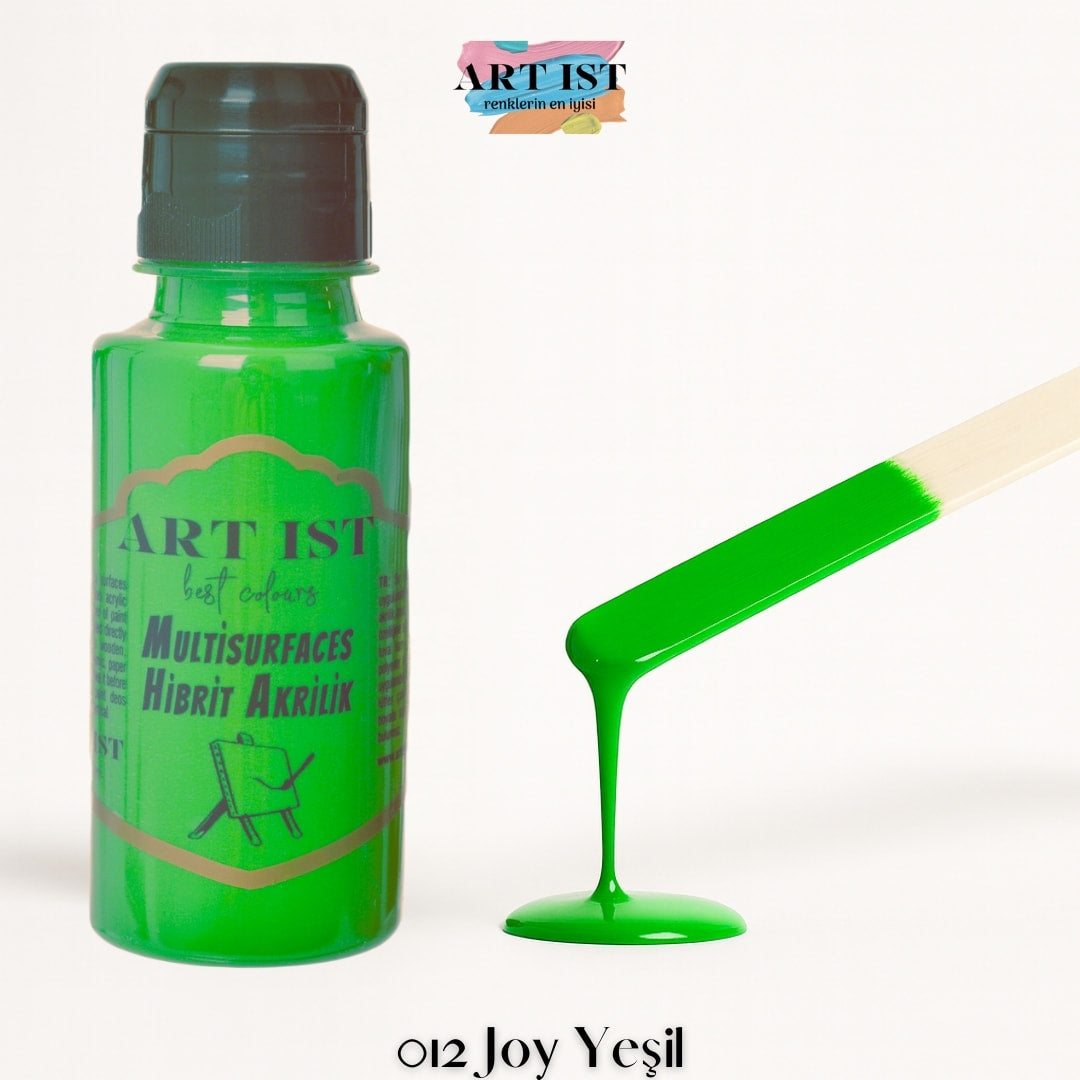 ART IST Multisurfaces Hibrit Akrilik Boya 100ml – 012 Joy Yesil