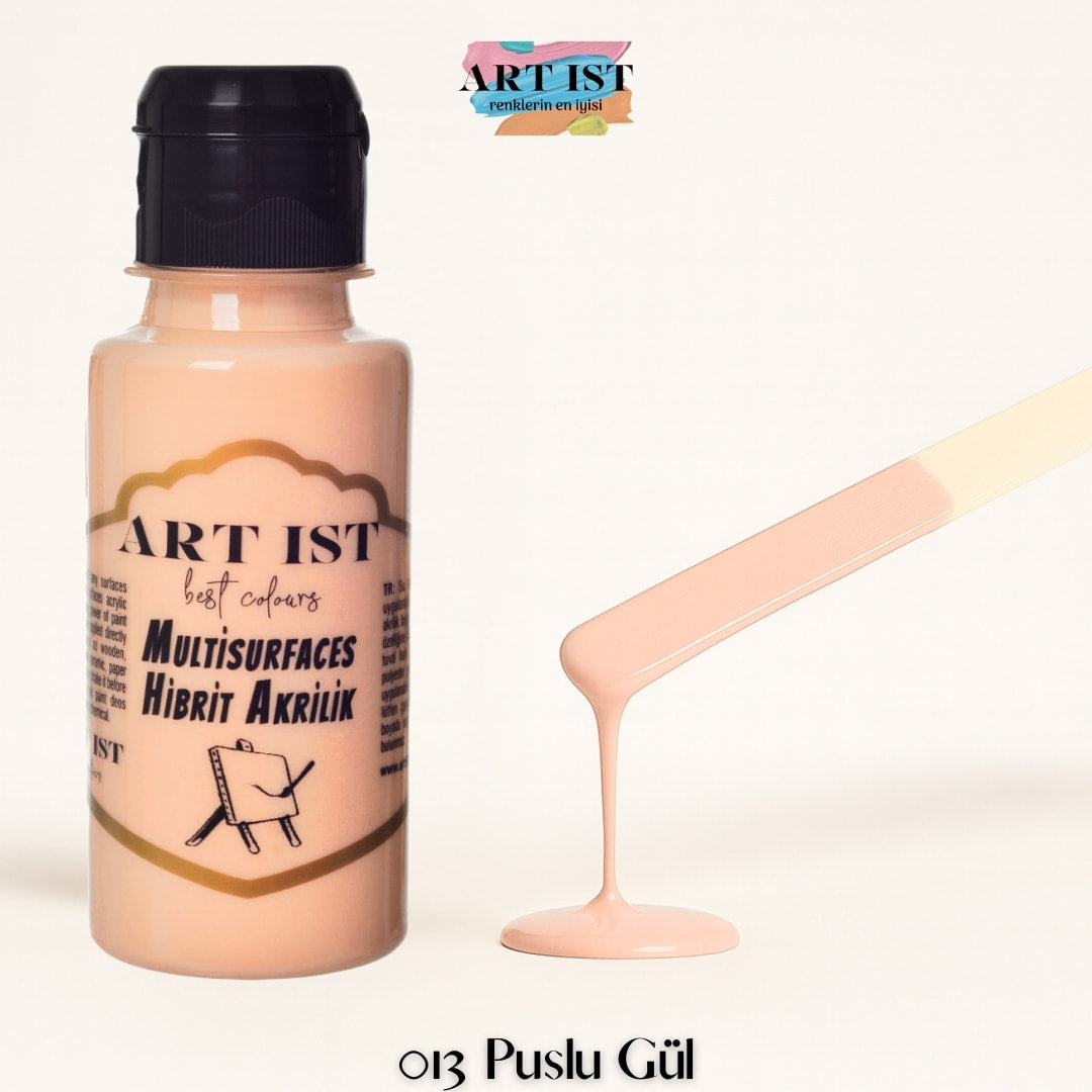 ART IST Multisurfaces Hibrit Akrilik Boya 100ml – 013 Puslu Gul