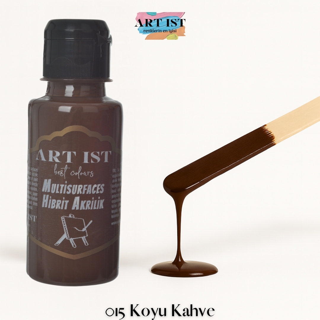 ART IST Multisurfaces Hibrit Akrilik Boya 100ml – 015 Koyu Kahve