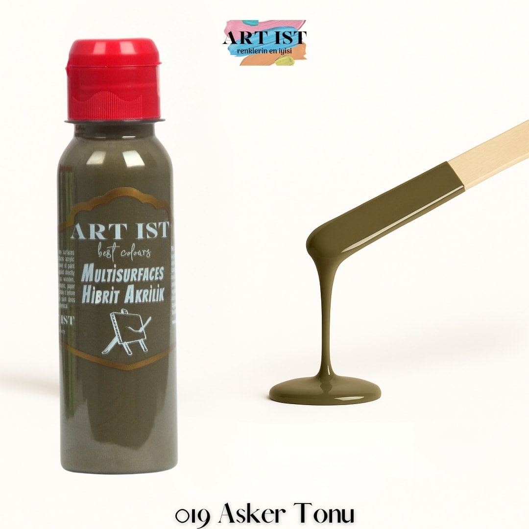 ART IST Multisurfaces Hibrit Akrilik Boya 100ml – 019 Asker Tonu