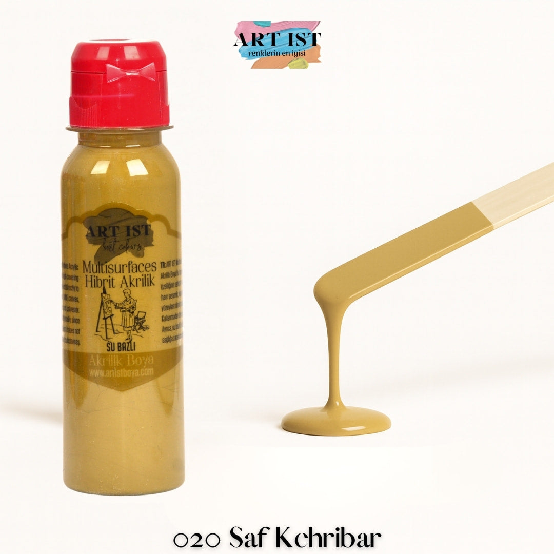 ART IST Multisurfaces Hibrit Akrilik Boya 100ml – 020 Saf Kehribar