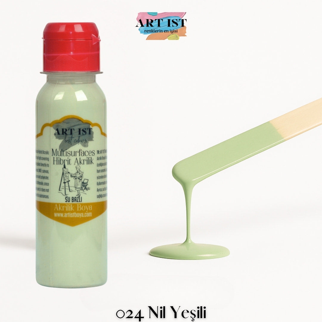 ART IST Multisurfaces Hibrit Akrilik Boya 100ml – 024 Nil Yesili