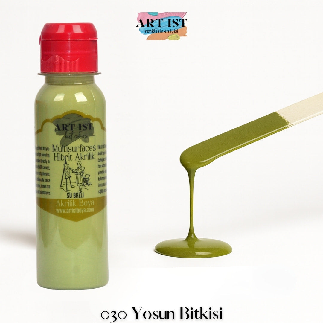 ART IST Multisurfaces Hibrit Akrilik Boya 100ml – 030 Yosun Bitkisi