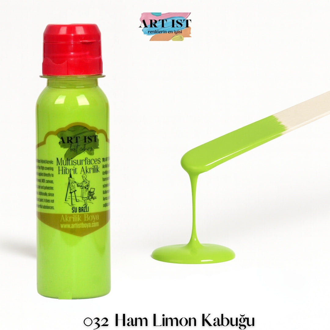 ART IST Multisurfaces Hibrit Akrilik Boya 100ml – 032 Ham Limon Kabugu