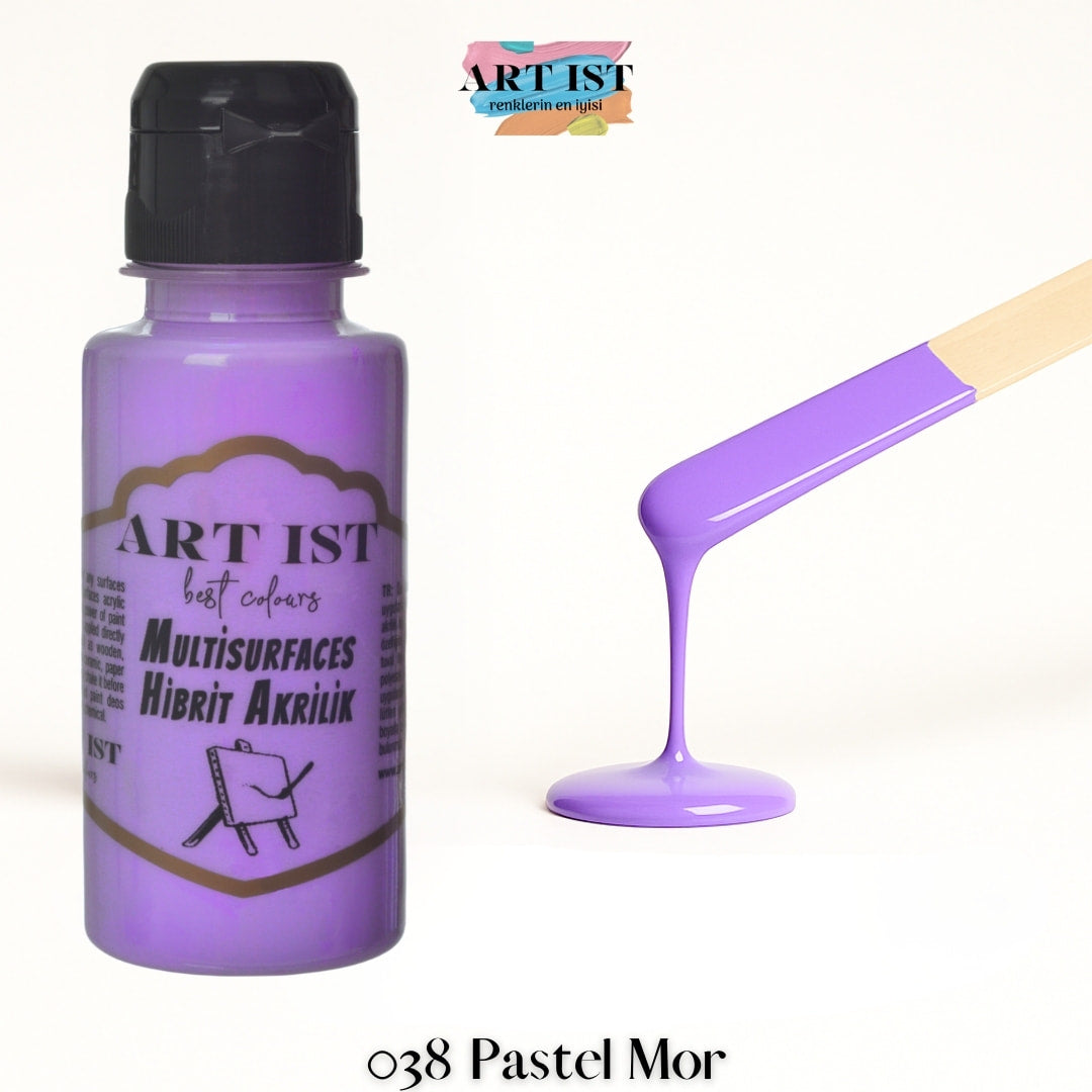 ART IST Multisurfaces Hibrit Akrilik Boya 100ml – 038 Pastel Mor
