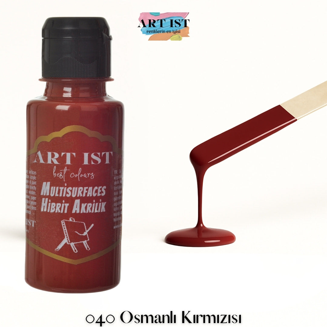 ART IST Multisurfaces Hibrit Akrilik Boya 100ml – 040 Osmanli Kirmizisi