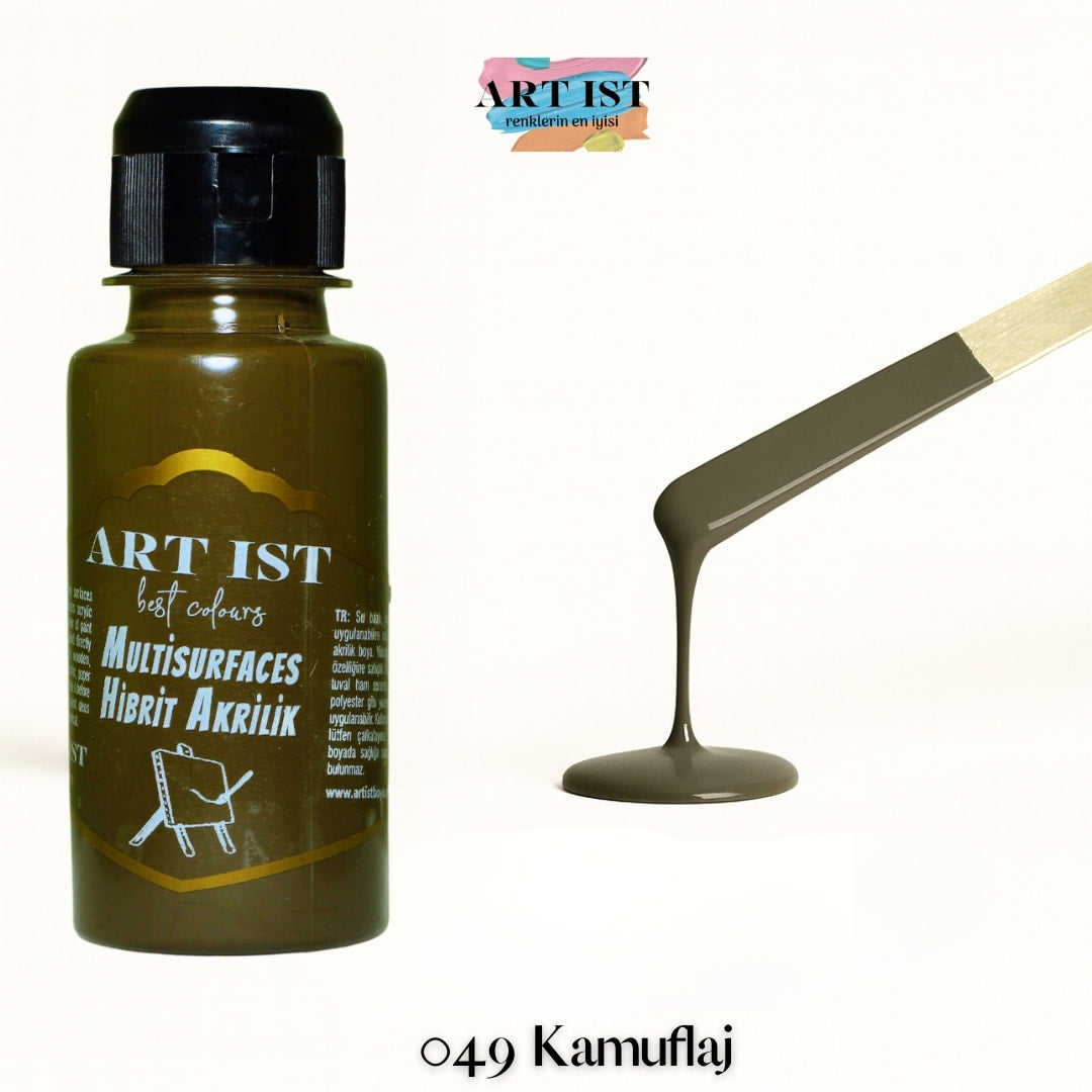 ART IST Multisurfaces Hibrit Akrilik Boya 100ml – 049 Kamuflaj