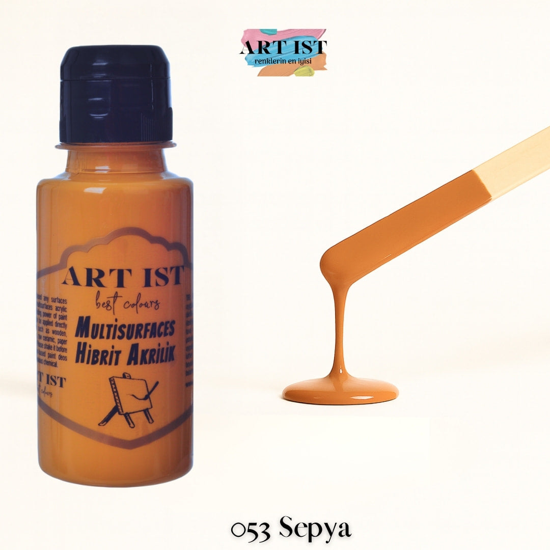 ART IST Multisurfaces Hibrit Akrilik Boya 100ml – 053 Sepya