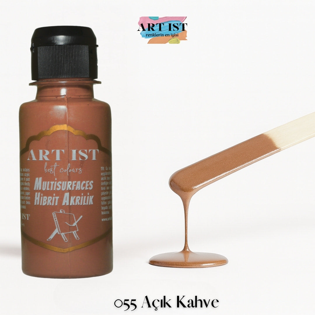 ART IST Multisurfaces Hibrit Akrilik Boya 100ml – 055 Acik Kahve