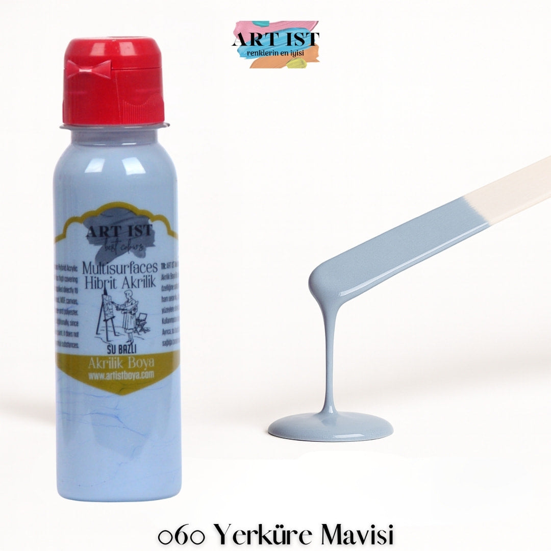 ART IST Multisurfaces Hibrit Akrilik Boya 100ml – 060 Yerkure Mavisi