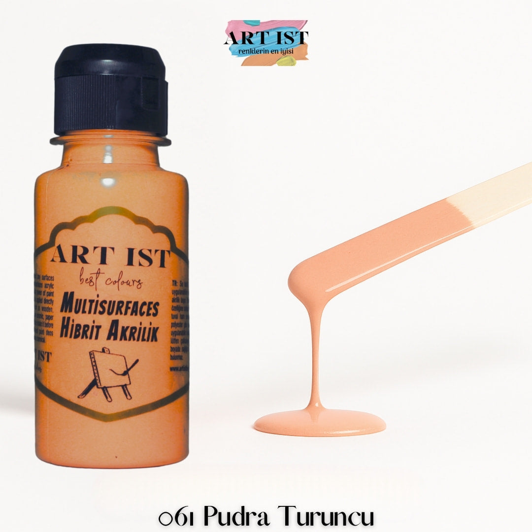 ART IST Multisurfaces Hibrit Akrilik Boya 100ml – 061 Pudra Turuncu