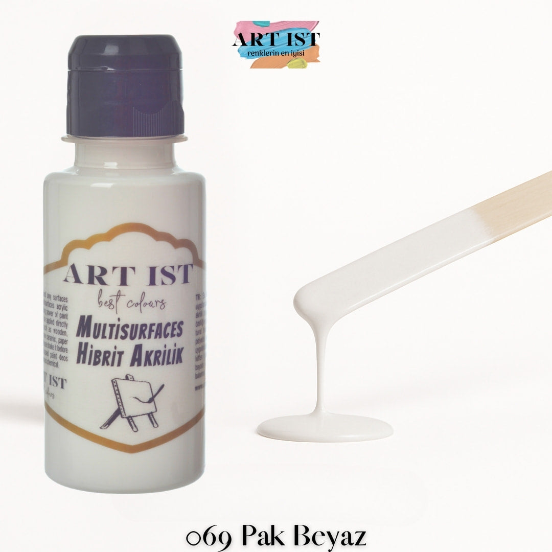 ART IST Multisurfaces Hibrit Akrilik Boya 100ml – 069 Pak Beyaz