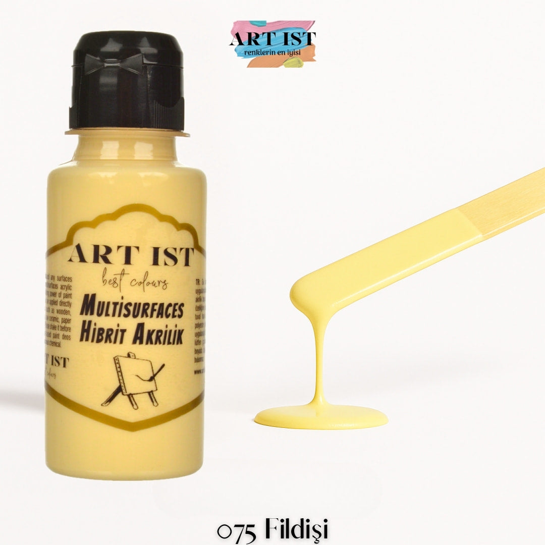 ART IST Multisurfaces Hibrit Akrilik Boya 100ml – 075 Fildisi