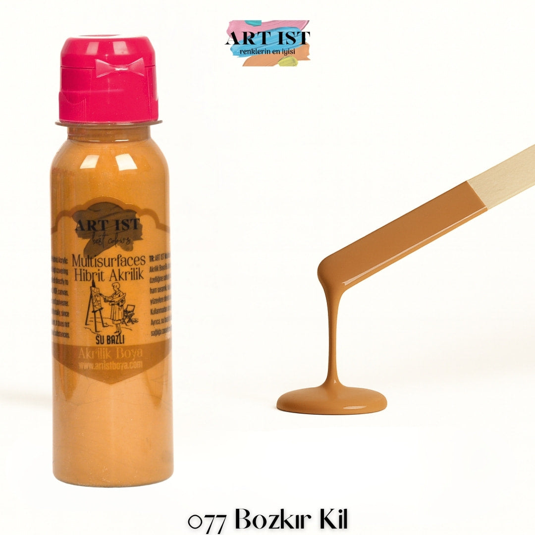 ART IST Multisurfaces Hibrit Akrilik Boya 100ml – 077 Bozkir Kil