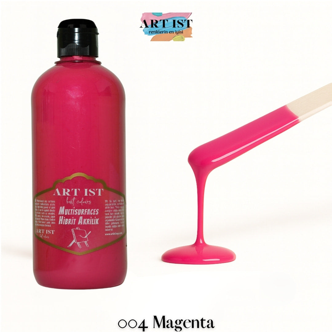 ART IST Multisurfaces Hibrit Akrilik Boya 500ml – 004 Magenta