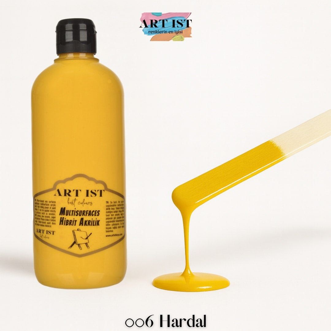 ART IST Multisurfaces Hibrit Akrilik Boya 500ml – 006 Hardal