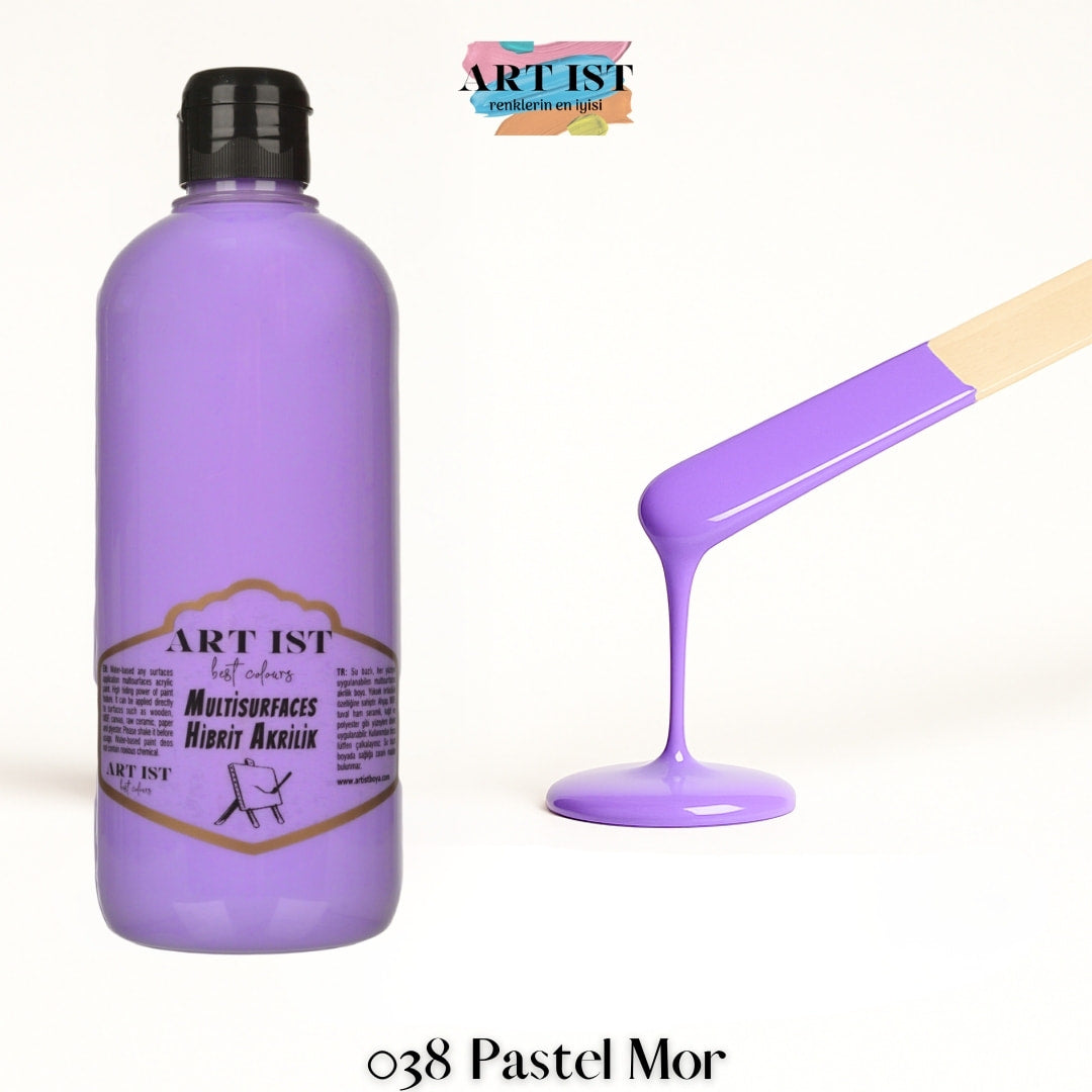 ART IST Multisurfaces Hibrit Akrilik Boya 500ml – 038 Pastel Mor