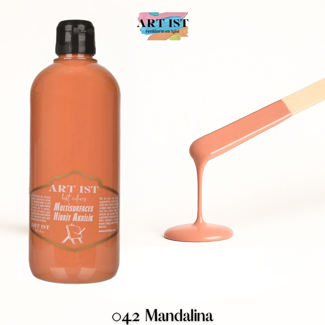 ART IST Multisurfaces Hibrit Akrilik Boya 500ml – 042 Mandalina