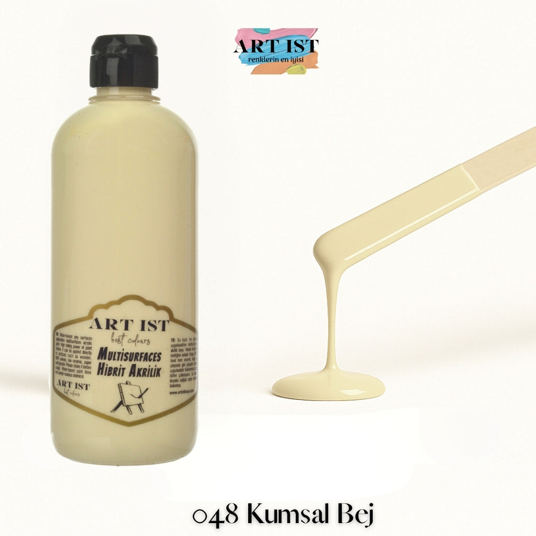 ART IST Multisurfaces Hibrit Akrilik Boya 500ml – 048 Kumsal Bej