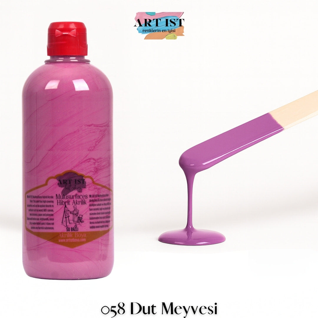 ART IST Multisurfaces Hibrit Akrilik Boya 500ml – 058 Dut Meyvesi