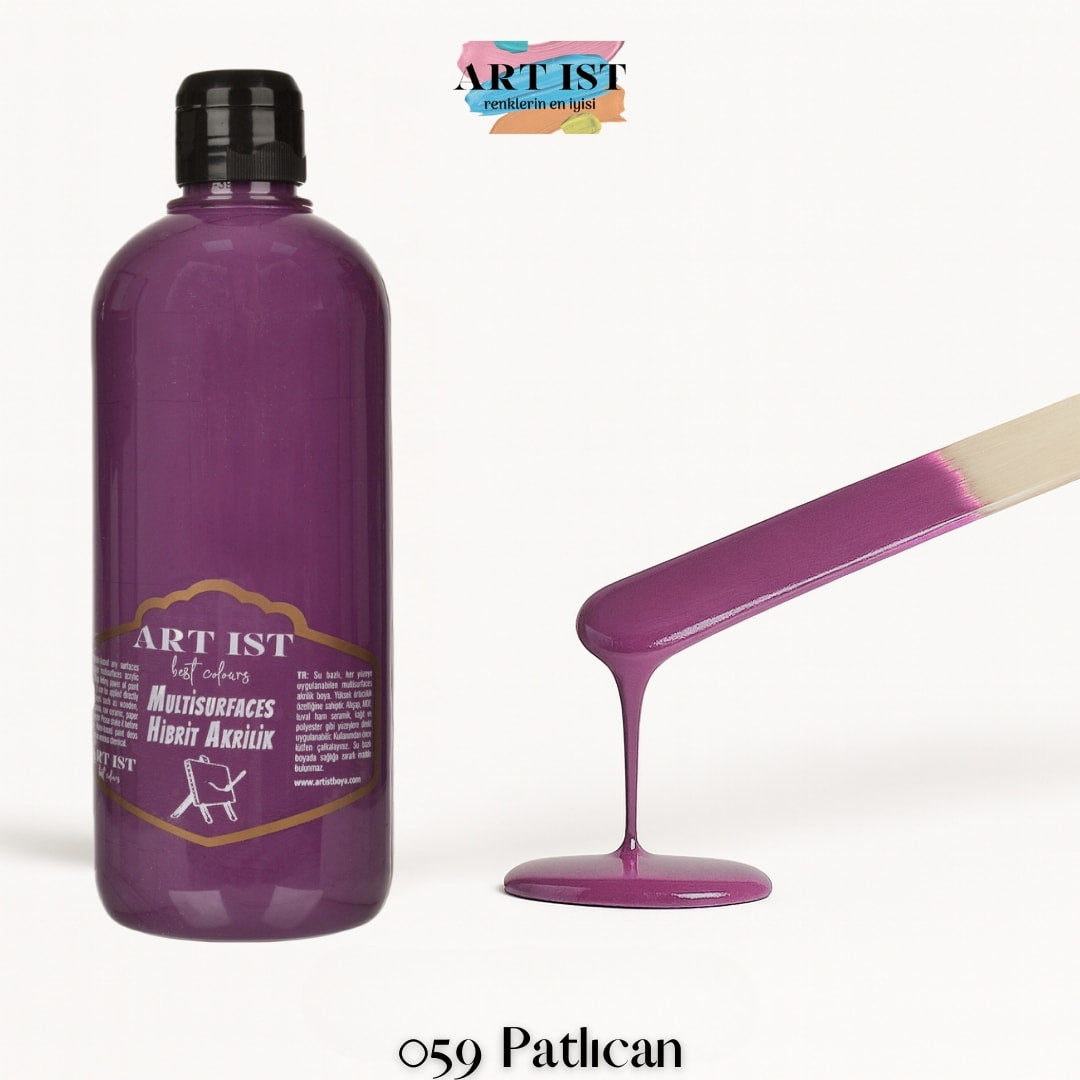ART IST Multisurfaces Hibrit Akrilik Boya 500ml – 059 Patlican