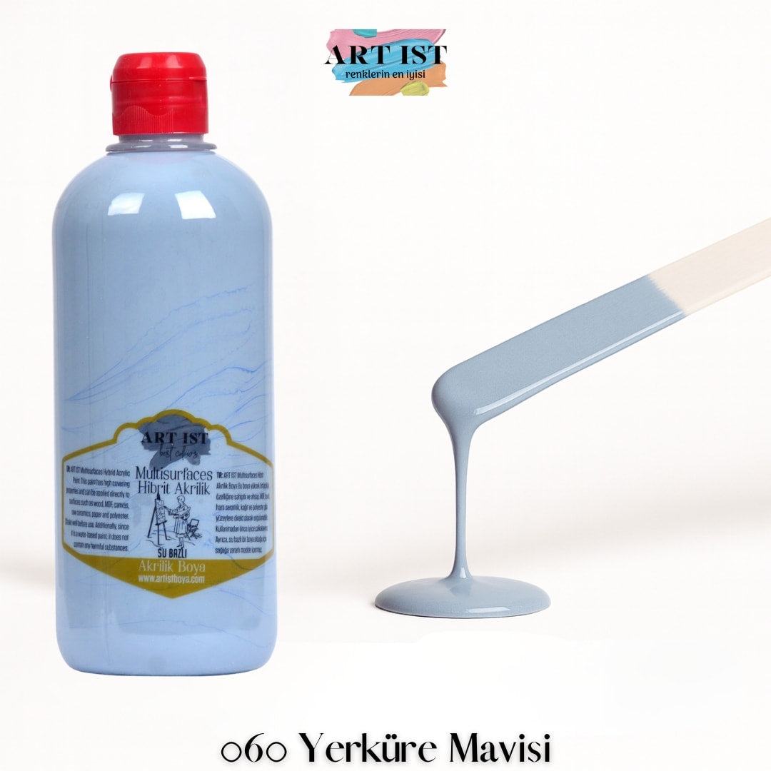 ART IST Multisurfaces Hibrit Akrilik Boya 500ml – 060 Yerkure Mavisi