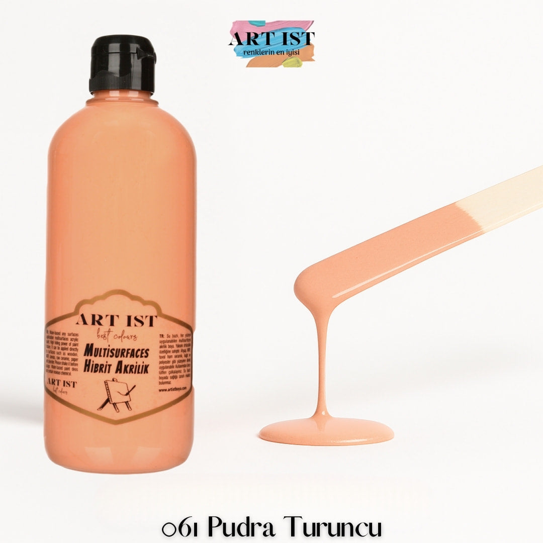ART IST Multisurfaces Hibrit Akrilik Boya 500ml – 061 Pudra Turuncu