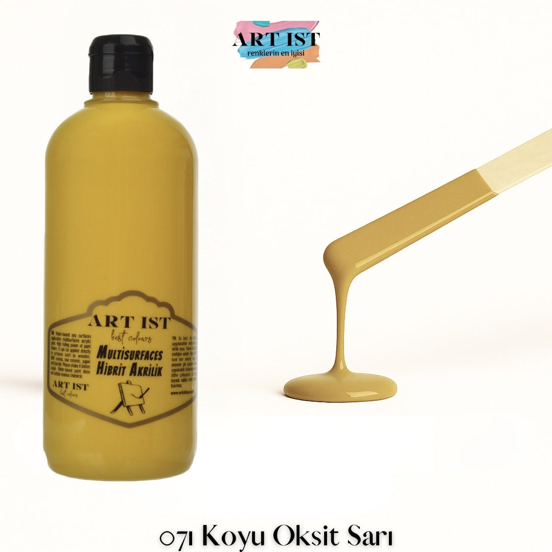 ART IST Multisurfaces Hibrit Akrilik Boya 500ml – 071 Koyu Oksit Sari